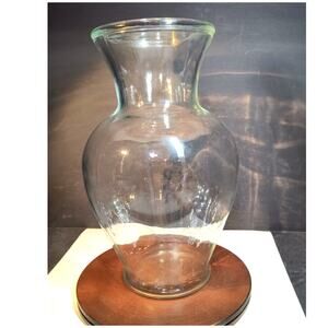 1248.  Clear Glass Urn Shaped Hurricane Vase Europa